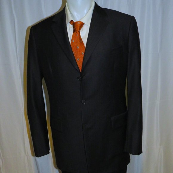 Rocco Ciccarelli Custom Tailoring Dark Blue Striped Three Button Suit 40L - Picture 4 of 14